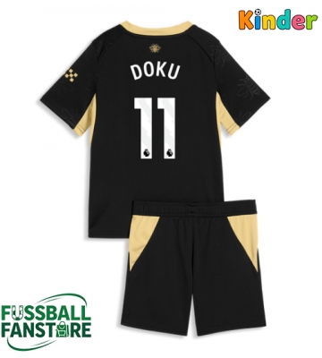 Manchester City Jeremy Doku #11 Replik Auswärtstrikot Kinder 2026-27 Kurzarm (+ Kurze Hosen)